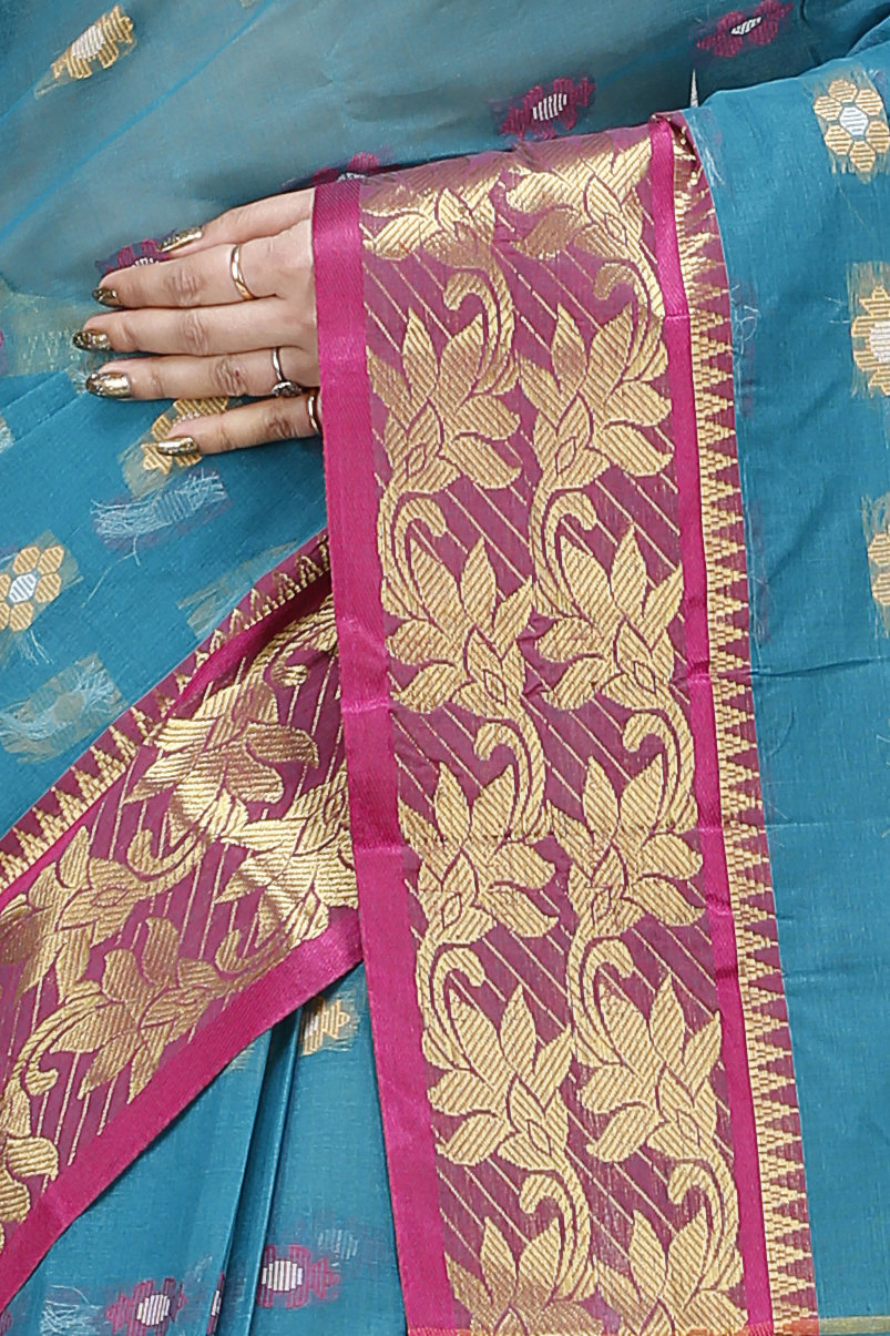 Green Pure Cotton Dui_Has Tant Saree (871)